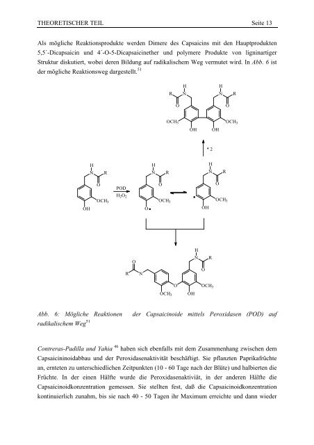 Capsaicinoide in frischem und verarbeitetem Gewürzpaprika