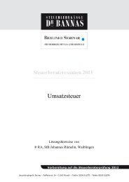 Teil II: Umsatzsteuer - Steuerlehrgänge Dr. Bannas