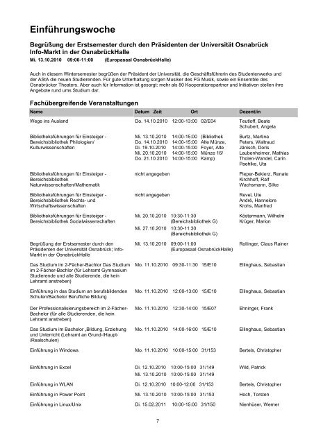 Allgemeine Informationen - Zentrale Studienberatung der Universität ...