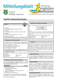 Amtliche Bekanntmachungen - Gemeinde Berghülen