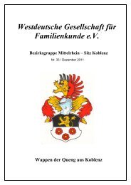 Westdeutsche Gesellschaft für Familienkunde eV ... - WGfF - Koblenz