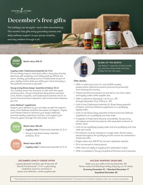 December’s gift with purchase flyer