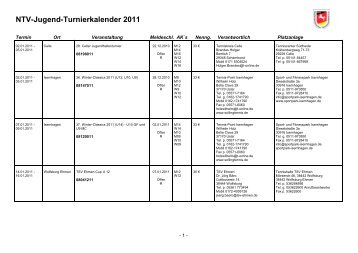 NTV-Jugend-Turnierkalender 2011 - Niedersächsischer ...