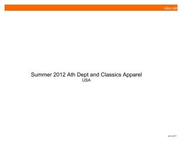 Summer 2012 Ath Dept and Classics Apparel - Sports World Inc.