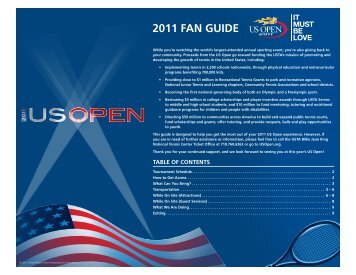 2011 fAN GUIDe - USTA.com