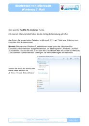 2010-02 E-MAIL einrichten Windows 7 Mail - Kabel TV Amstetten