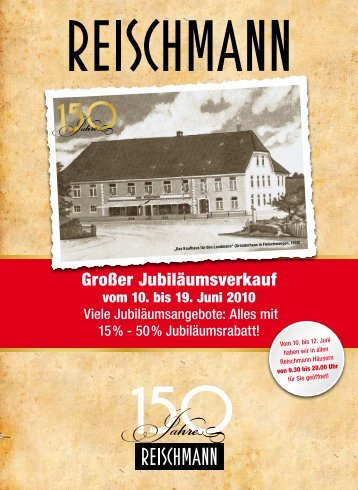 Großer Jubiläumsverkauf - Reischmann · Mode · Sport · Ravensburg