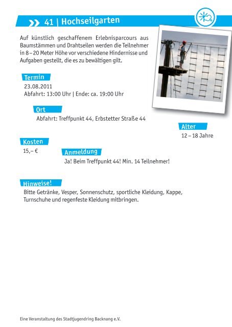 Download (jugendferienprogramm2011.pdf) - Treffpunkt 44