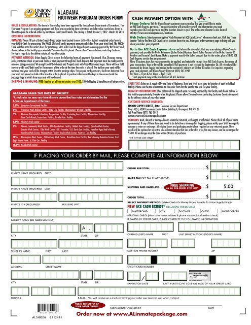 NEW Union Supply Direct Alabama Inmate Package NEW Union Supply Direct Alabama Inmate Package