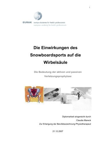 Die Einwirkungen des Snowboardsports auf die Wirbelsäule