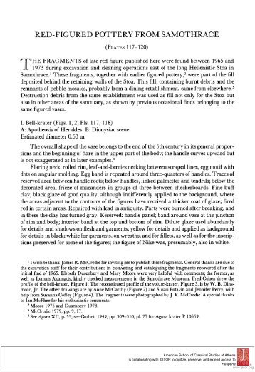 red-figured pottery from samothrace - The American School of ...