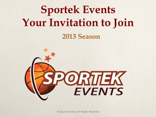 Program Highlights Basketball Training ... - Sportek Events