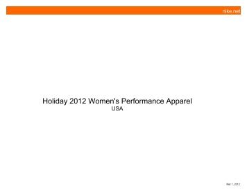 Holiday 2012 Women's Performance Apparel - Sports World Inc.