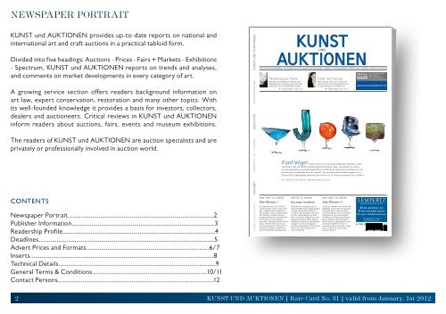 Mediakit KUNST UND AUKTIONEN 2012