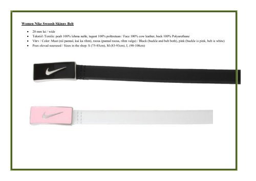 Nike naiste toodete kataloog.