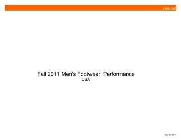 Fall 2011 Men's Footwear: Performance - Sports World Inc.