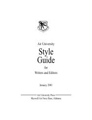 Air University Style Guide - PGCC eBook Collections
