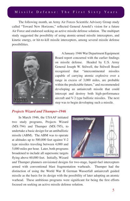 Missile Defense: The First Sixty Years - The Missile Defense Agency