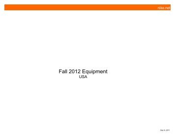 Fall 2012 Equipment - Sports World Inc.