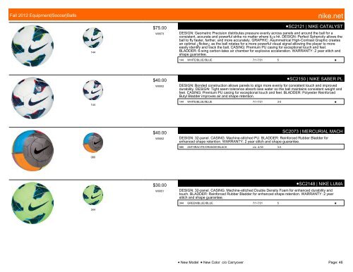 Fall 2012 Equipment - Sports World Inc.