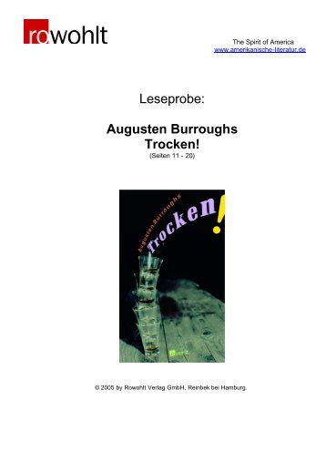 Leseprobe: Augusten Burroughs Trocken! - Rowohlt