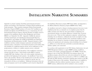 Appendix A: Installation Narrative Summaries - denix