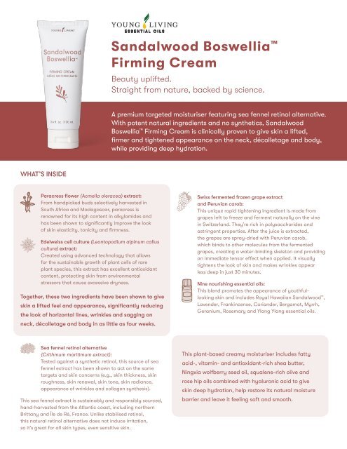 Sandalwood Boswellia Firming Cream_Sharing Guide