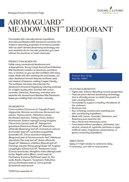 Meadow Mist and Valor Deodorants PIP