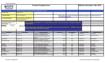 Effective December 14th, 2012 Pricelist Template Form - Peppm