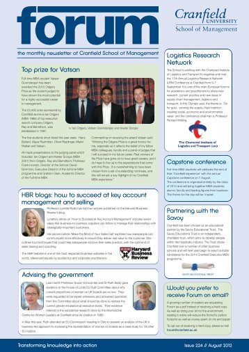 Issue 224 - August 2012 - Cranfield School of Management