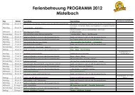 Ferienbetreuung PROGRAMM 2012 Mistelbach