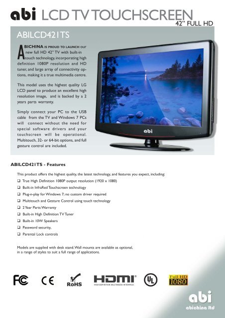 abi LCD TV TOUCHSCREEN - ABIChina