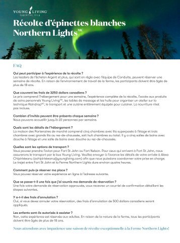 Northern Lights White Spruce Harvest FAQ