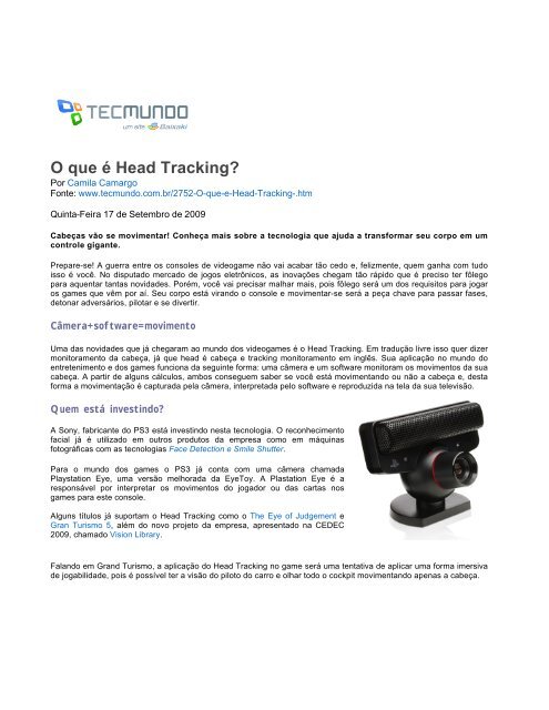 O que é Head Tracking? - TecMundo