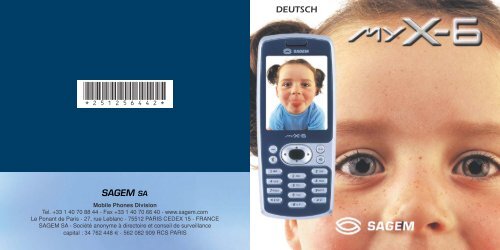 Bedienungsanleitung SAGEM MY X-6 GSM ... - Fax-Anleitung.de