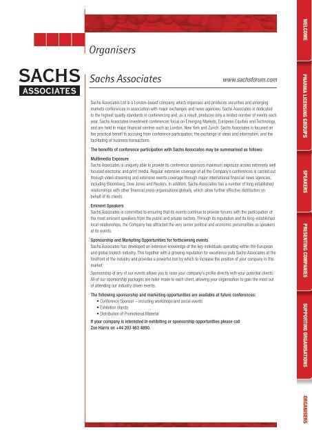 Speakers - Sachs Associates