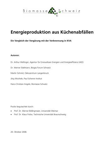 Energieproduktion aus Küchenabfällen - Kompogas-Bioriko AG