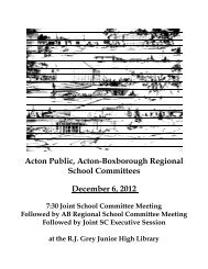 No reduction - Acton-Boxborough Regional School District - MEC