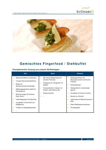 Gemischtes Fingerfood / Stehbuffet - Kulinario