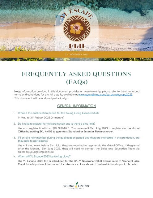 YL Escape 2023 FAQs