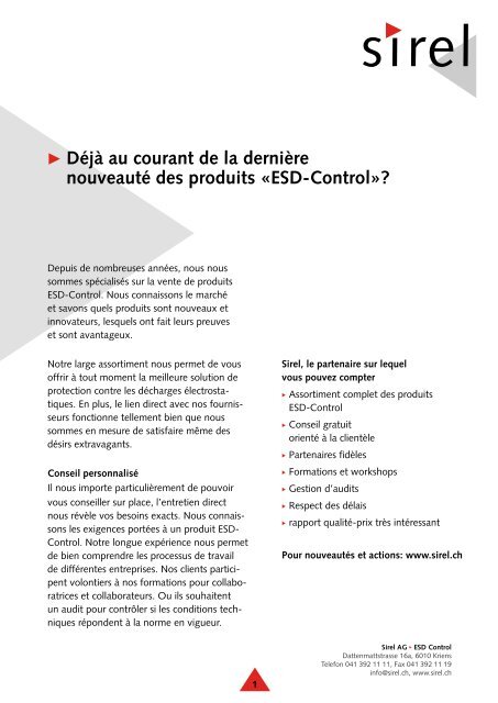 ESD-Control»? - Sirel AG