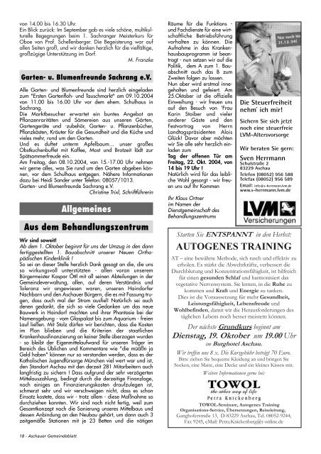 Gemeinde-Blatt Okt. .04 - Gewerbeverein Aschau