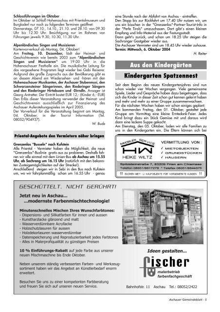 Gemeinde-Blatt Okt. .04 - Gewerbeverein Aschau
