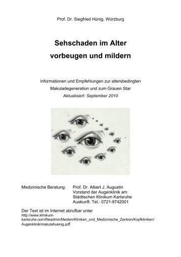 Sehschaden Im Alter Vorbeugen Und Mildern - AugenLichtSchutz