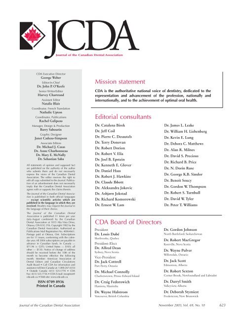 JCDA - Canadian Dental Association