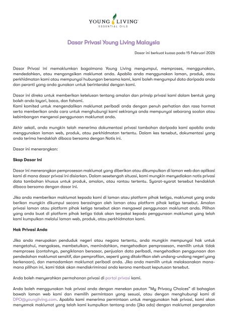 Dasar Privasi 2026