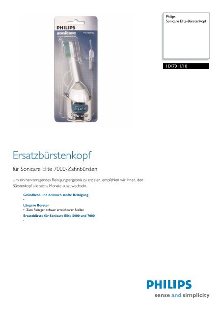 HX7011/10 Philips Sonicare Elite-Bürstenkopf - Onyougo.de