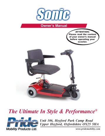 Owner's Manual - Pride Mobility Products