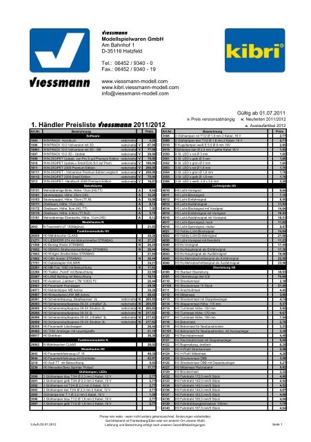 Viessmann Ersatzteil Preisliste 2013