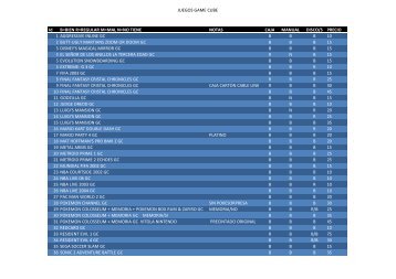 JUEGOS GAME CUBE Id B=BIEN R=REGULAR ... - Mis Videojuegos